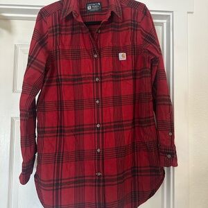 Carhartt Rugged Flex relaxed fit midweight flannel plaid tunic - worn once